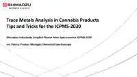 Trace Metals Analysis in Cananbis Products Tips and Tricks for the ICPMS-2030