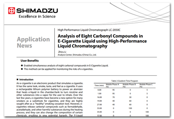 Eight Carbonyl Compounds in E-Cigarette Liquid