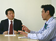 a cutomer with the shimadzu interviewer