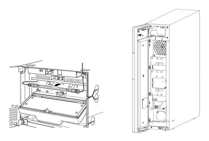 Fig.6 Inside of Column Oven (Left : Block-Heater Type, Right : Air-Circulation Type)