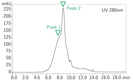 Chromatogram of Protein after human plasma purification