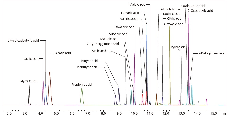 chromatogram of short-chain fatty acids