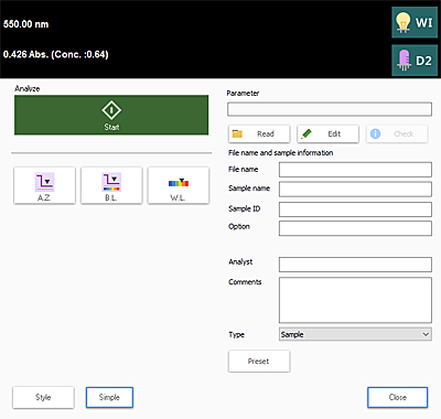 Display the Concentration Data in Real Time