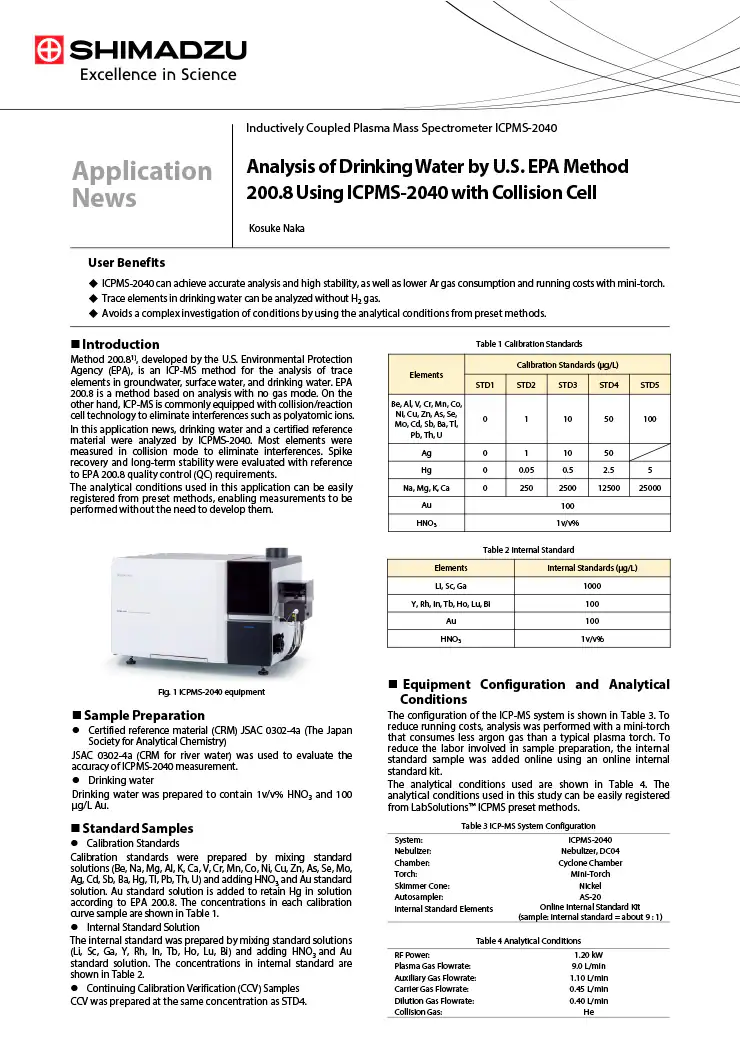 Analysis of Drinking Water
