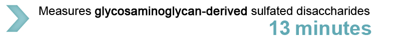 Measures glycosaminoglycan-derived sulfated disaccharides13 minutes